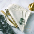 12PCS Napkins 41x41cm Cotton Cloth Gauze Retro Burr Rustic Kitchen Towel Dining Place Mat Wedding Party Linen Napkin Table Decor - Wiktra