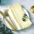 12PCS Napkins 41x41cm Cotton Cloth Gauze Retro Burr Rustic Kitchen Towel Dining Place Mat Wedding Party Linen Napkin Table Decor - Wiktra