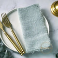 12PCS Napkins 41x41cm Cotton Cloth Gauze Retro Burr Rustic Kitchen Towel Dining Place Mat Wedding Party Linen Napkin Table Decor - Wiktra