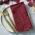 12PCS Napkins 41x41cm Cotton Cloth Gauze Retro Burr Rustic Kitchen Towel Dining Place Mat Wedding Party Linen Napkin Table Decor - Wiktra