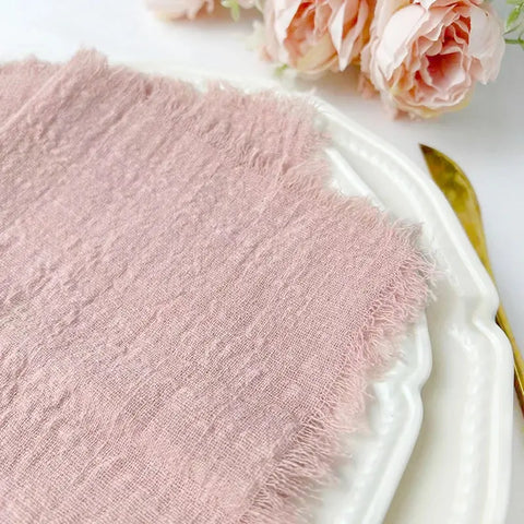 12pcs 40x40cm pink Gauze Napkins 100% Soft Cotton Fabric Serviette Table Set Kitchen Tea Towels For Wedding Baby shower Decorate - Wiktra