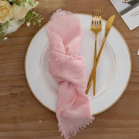 12pcs 43X43cm Reusable Wedding Cloth Napkins Cotton Tea Towels Dining Place Mat for Birthday Party Banquet Home Table Decor - Wiktra