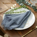 12pcs Retro Napkins 42x42cm Rustic Table Decoration Cotton Gauze Hanky Tea Towel Dining Place Mats Wedding Party Supply - Wiktra