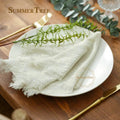 12pcs Retro Napkins 42x42cm Rustic Table Decoration Cotton Gauze Hanky Tea Towel Dining Place Mats Wedding Party Supply - Wiktra