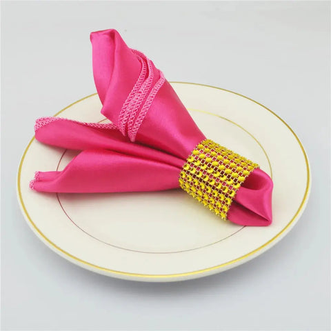 12pcs Satin Cloth Napkins 30x30cm Serviette De Table Tea Towel Wedding Decoration Handkerchief Dinner Christmas Satin Napkin - Wiktra