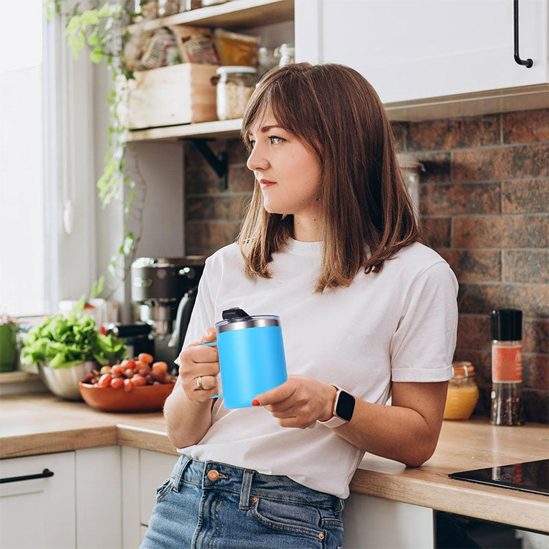 14oz Stainless Steel Vacuum Handle Mug