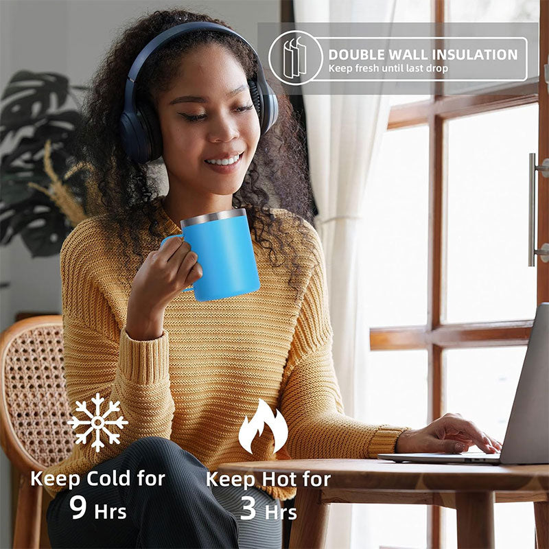 14oz Stainless Steel Vacuum Handle Mug