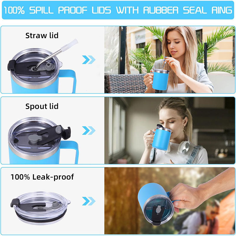 14oz Stainless Steel Vacuum Handle Mug