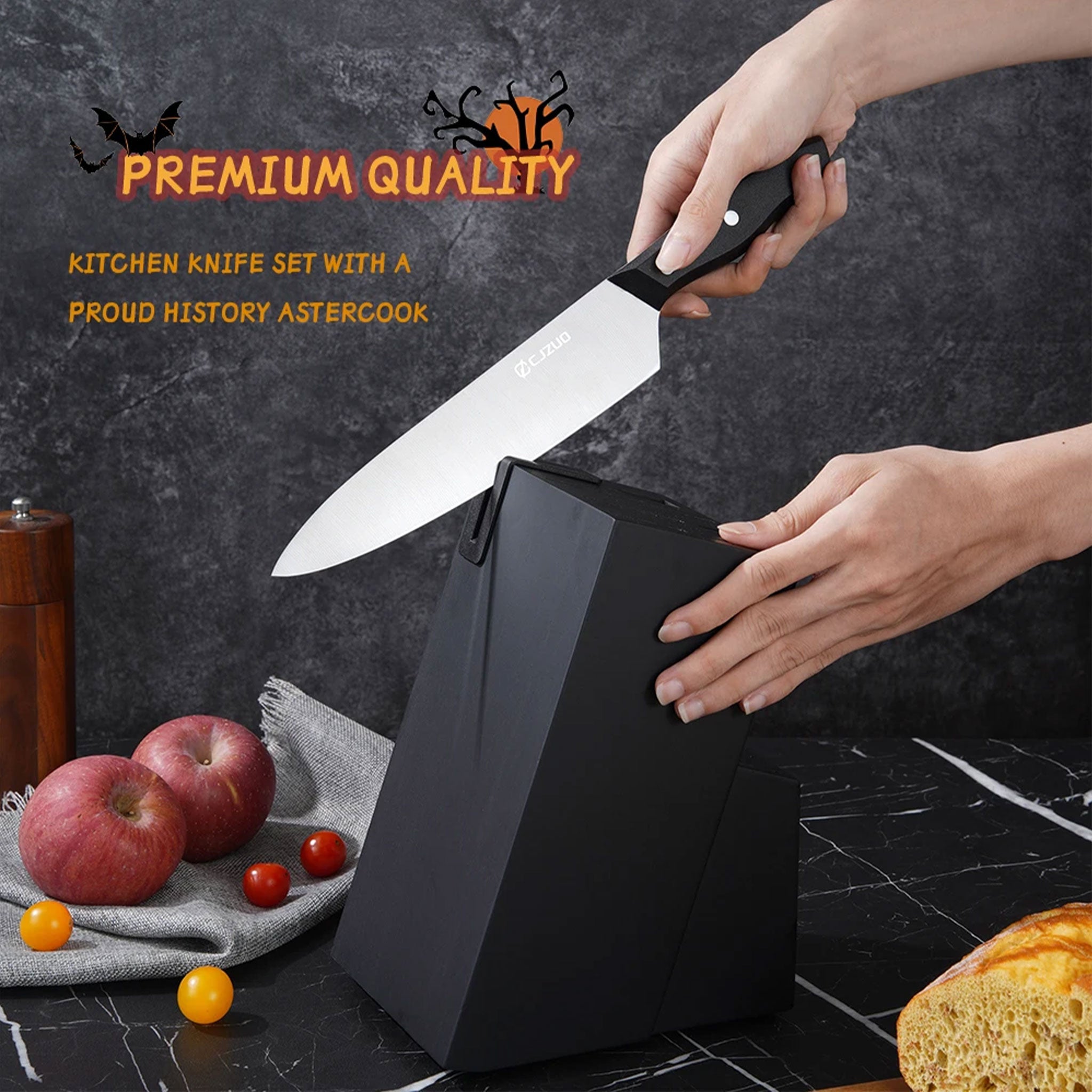 "15-Piece Stainless Steel Kitchen Knife Set – Chef & Steak Knives"