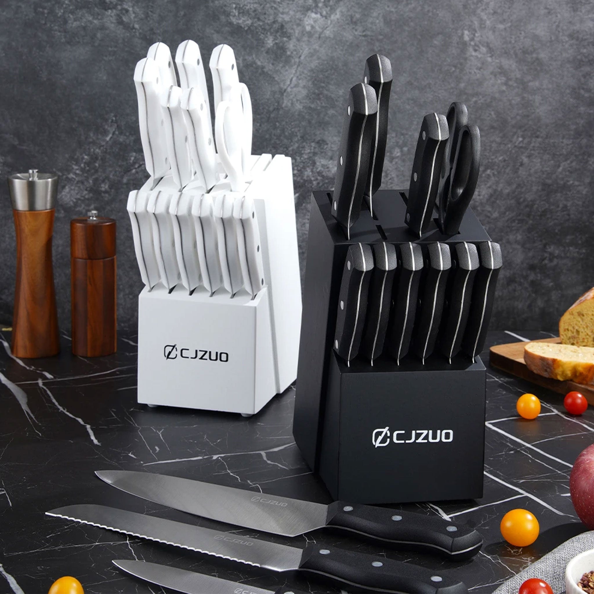 "15-Piece Stainless Steel Kitchen Knife Set – Chef & Steak Knives"