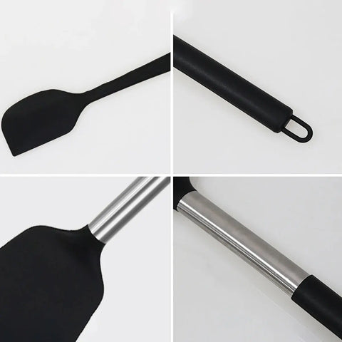 15Pcs Stainless Steel Handle Silicone Cooking Tool Set Large Spatula Shovel Spoon Kitchenware Utensils Non-Stick Kitchen Gadgets wiktra