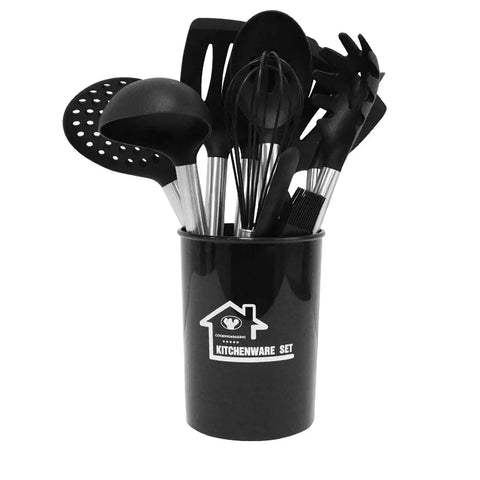 15Pcs Stainless Steel Handle Silicone Cooking Tool Set Large Spatula Shovel Spoon Kitchenware Utensils Non-Stick Kitchen Gadgets