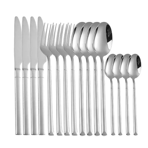 4pcs/16pcs Stainless steel cutlery set steak cutlery spoon for dessert dinner party applicable to restaurants wiktra