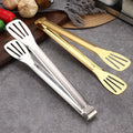 18-Styles Gold BBQ Food Tongs Steak Clip Stainless Steel Hollow Cake Bread Grill Clamp Cooking Utensils Kitchen Accessories wiktra