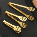 18-Styles Gold BBQ Food Tongs Steak Clip Stainless Steel Hollow Cake Bread Grill Clamp Cooking Utensils Kitchen Accessories wiktra