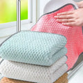 1PC Micro Fiber Cleaning Cloth Rags Water Absorption Non-Stick Oil Washing Kitchen Towel Household Tools Cleaning Wiping Tools - Wiktra