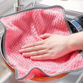 1PC Micro Fiber Cleaning Cloth Rags Water Absorption Non-Stick Oil Washing Kitchen Towel Household Tools Cleaning Wiping Tools - Wiktra