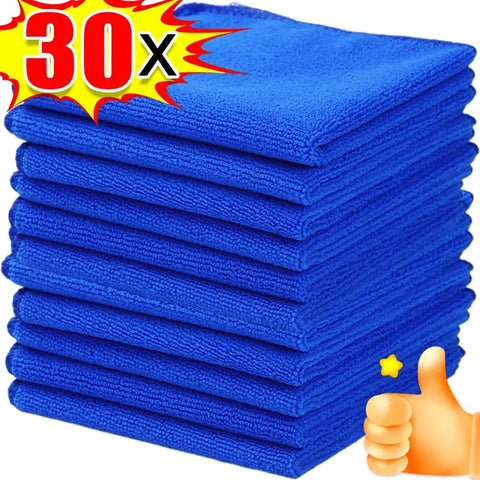 30/1PCS Car Wash Cleaning Towel Blue Drying Cloth Detailing Cleaning Polishing Duster Kitchen Household Accessories wiktra