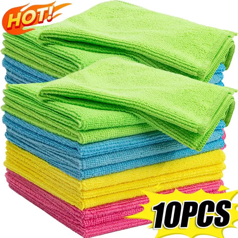 10/1PCS Microfiber Towels Thickened Double-sided Cloth Car Wash Drying Cloth Kitchen Dish Pot Washdishing Rag Home Cleaning Tool wiktra