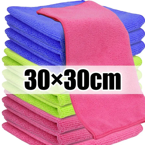 10/1PCS Microfiber Towels Thickened Double-sided Cloth Car Wash Drying Cloth Kitchen Dish Pot Washdishing Rag Home Cleaning Tool