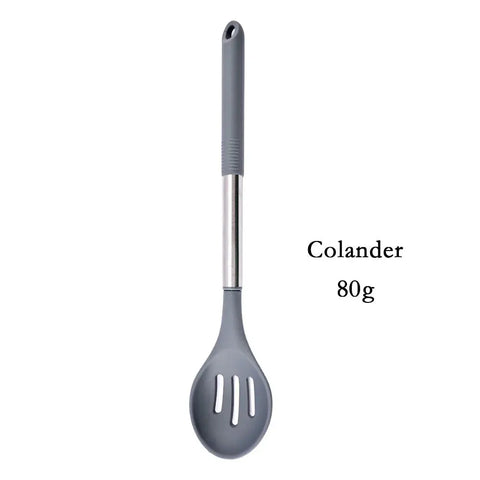 1Pcs Silicone Kitchenware Cooking Utensils Kitchen Accessories Spatula Turner Heat-resistant Soup Spoon Pasta Colander Shovel