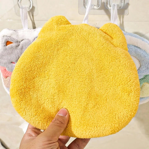 4/1pcs Cartoon Animals Towel Super Absorbent Coral Fleece Hand Towels for Children Kitchen Microfiber Washing Cleaning Cloths wiktra