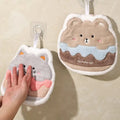 4/1pcs Cartoon Animals Towel Super Absorbent Coral Fleece Hand Towels for Children Kitchen Microfiber Washing Cleaning Cloths wiktra