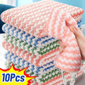 10/1pcs Coral Fleece Dishcloths Super Absorbent Cleaning Cloths Scouring Pads Kitchen Washing Dish Rags Glass Windows Wipe Towel wiktra