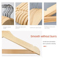 1pcs Extra-Wide Seamless Solid Wood and Metal Hook Wooden Hangers with Notches Non-slip for Clothes Shelf Rack wiktra