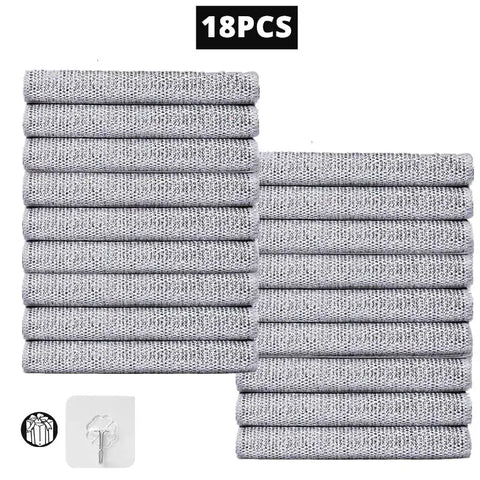 20/1pcs Magic Cleaning Cloth Thickened Double -sided Metal Steel Wire Rags Kitchen Dish Pot Washdishing Cloths Towel Clean Tools