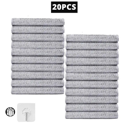 20/1pcs Magic Cleaning Cloth Thickened Double -sided Metal Steel Wire Rags Kitchen Dish Pot Washdishing Cloths Towel Clean Tools