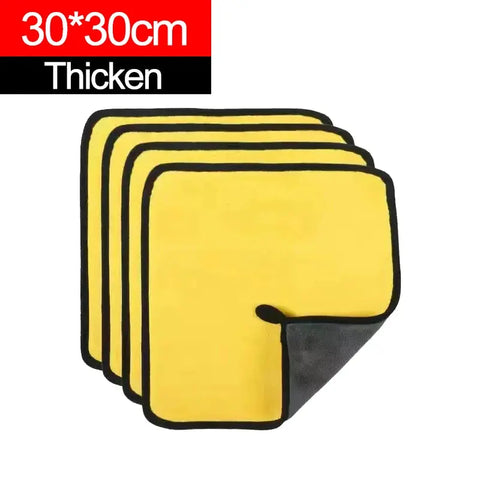 5/1pcs Microfiber Cleaning Cloth Thicken Car Washing Drying Towels Household Kitchen Wiping Rags Windows Glass Cleaning Cloth - Wiktra