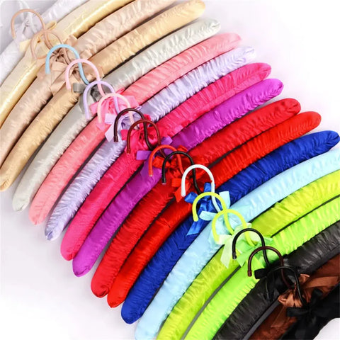 1pcs Silk Hanger Coat Satin Padded Clothes Silk Wrapped Display Hanger Sponge Hangers Clothes Hanger  Non-Slip Dress Hanger wiktra