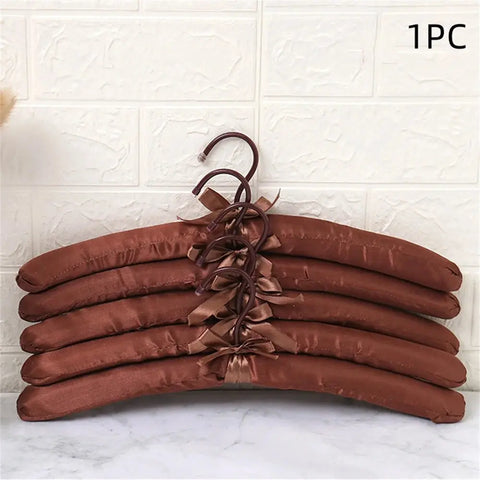 1pcs Silk Hanger Coat Satin Padded Clothes Silk Wrapped Display Hanger Sponge Hangers Clothes Hanger  Non-Slip Dress Hanger