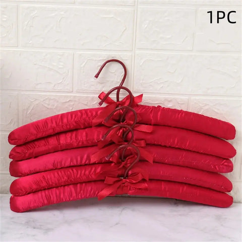 1pcs Silk Hanger Coat Satin Padded Clothes Silk Wrapped Display Hanger Sponge Hangers Clothes Hanger  Non-Slip Dress Hanger