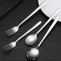 5/1pcs Stainless Steel Spoon Silver Long Handle Flatware Soup Spoons Fruit Fork Tableware Sets Home Kitchen Cutlery Utensils wiktra