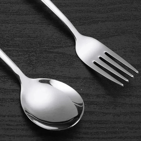 5/1pcs Stainless Steel Spoon Silver Long Handle Flatware Soup Spoons Fruit Fork Tableware Sets Home Kitchen Cutlery Utensils wiktra