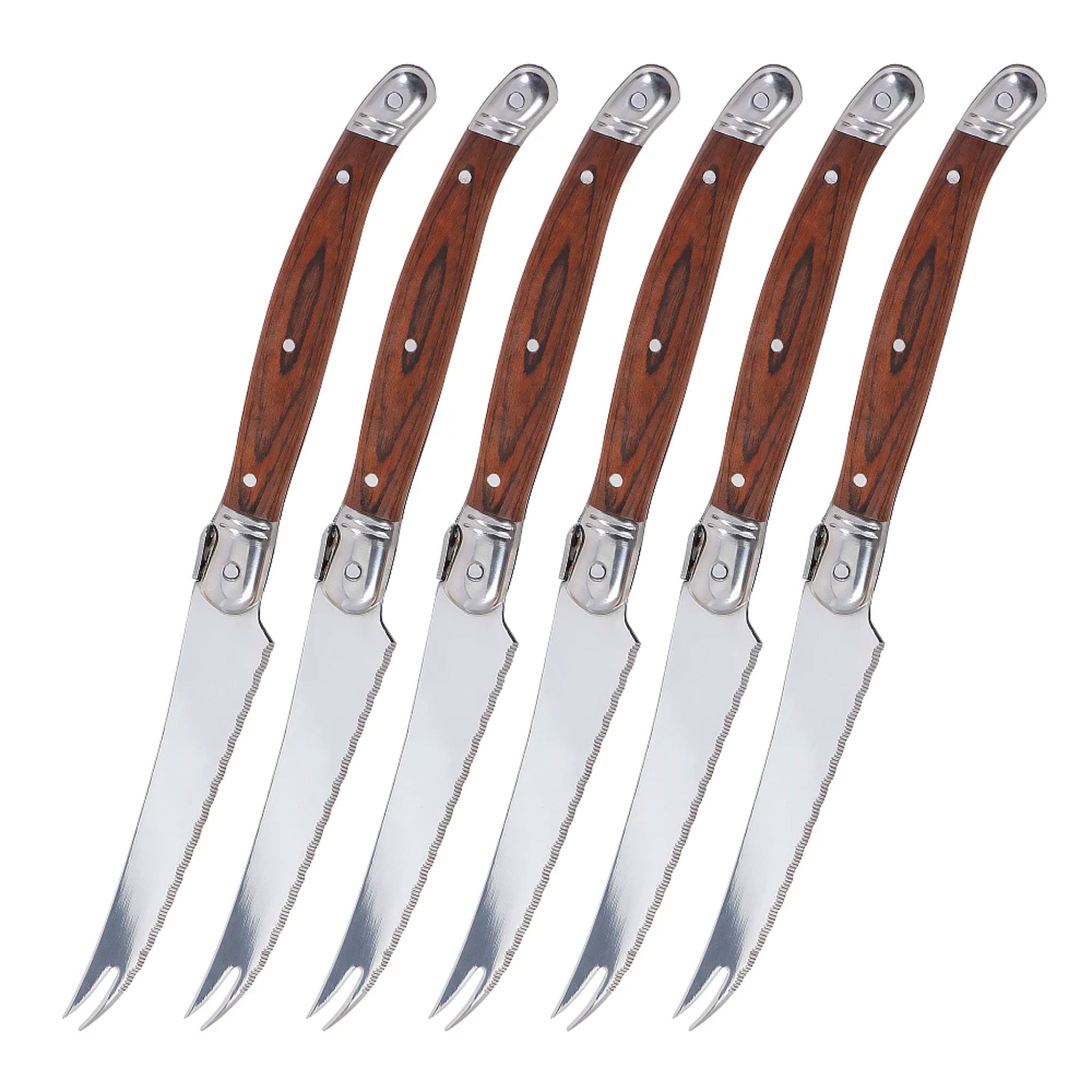 2/4/6/8-Piece Stainless Steel Cheese & Steak Knife Set with Pakka Wood Handles