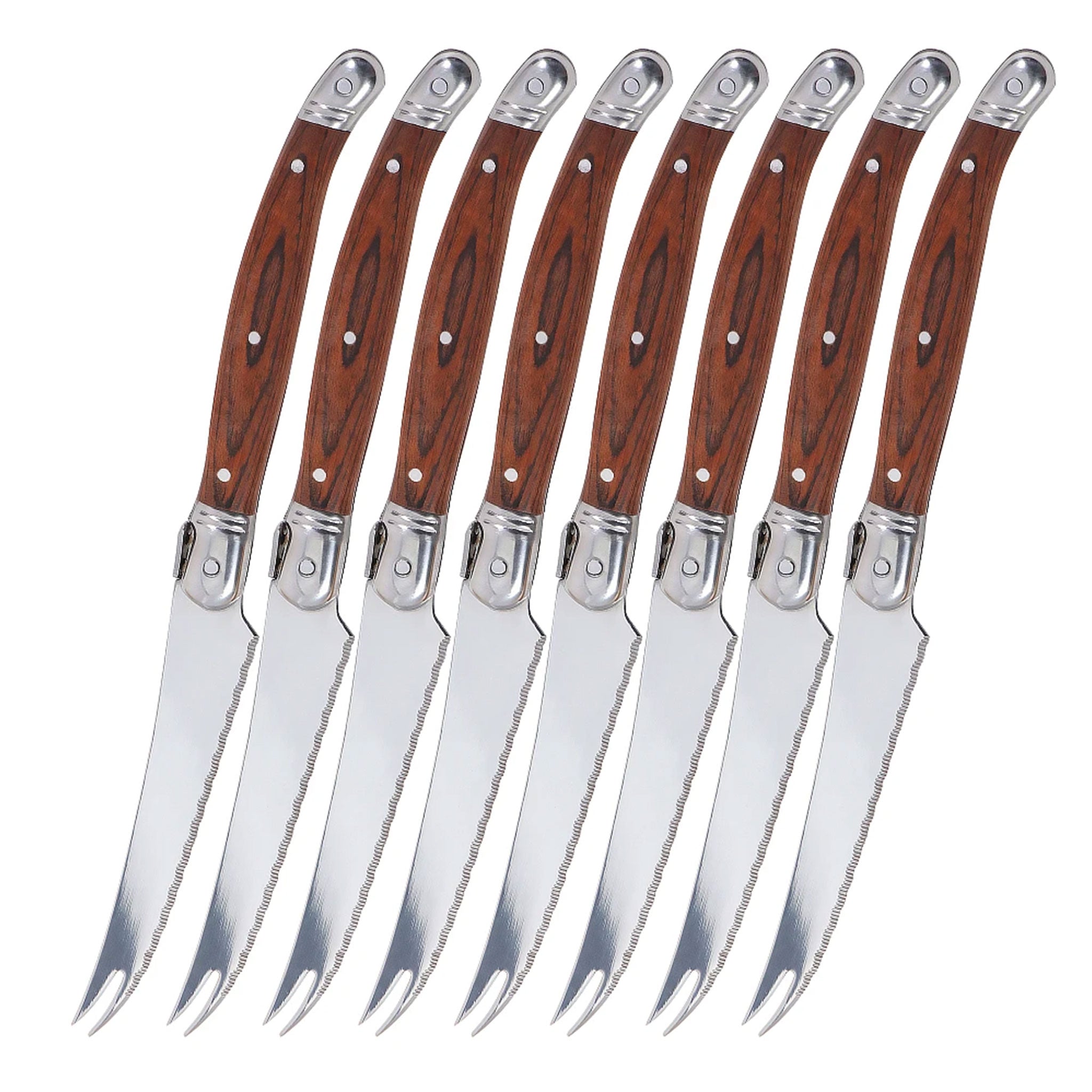 2/4/6/8-Piece Stainless Steel Cheese & Steak Knife Set with Pakka Wood Handles