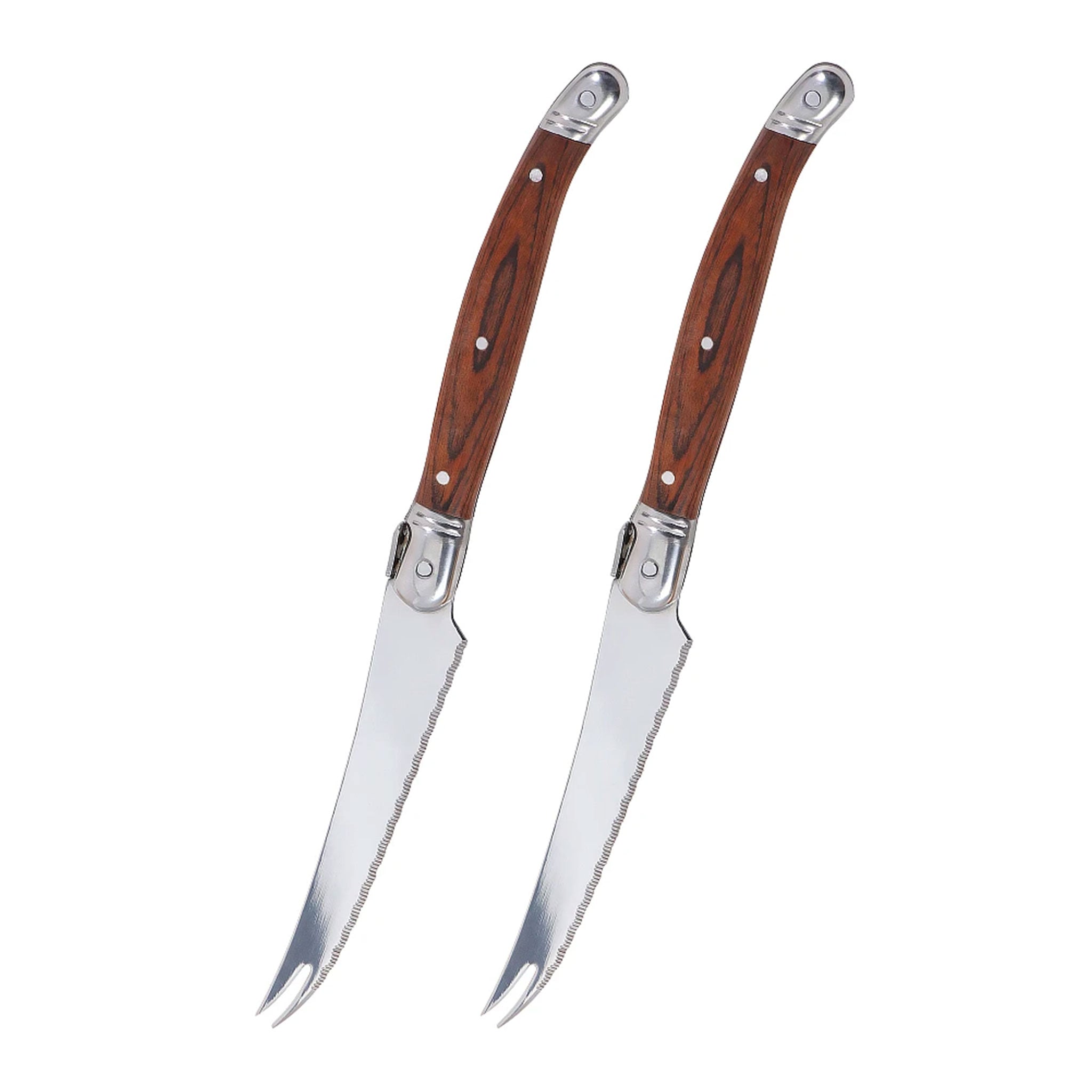 2/4/6/8-Piece Stainless Steel Cheese & Steak Knife Set with Pakka Wood Handles