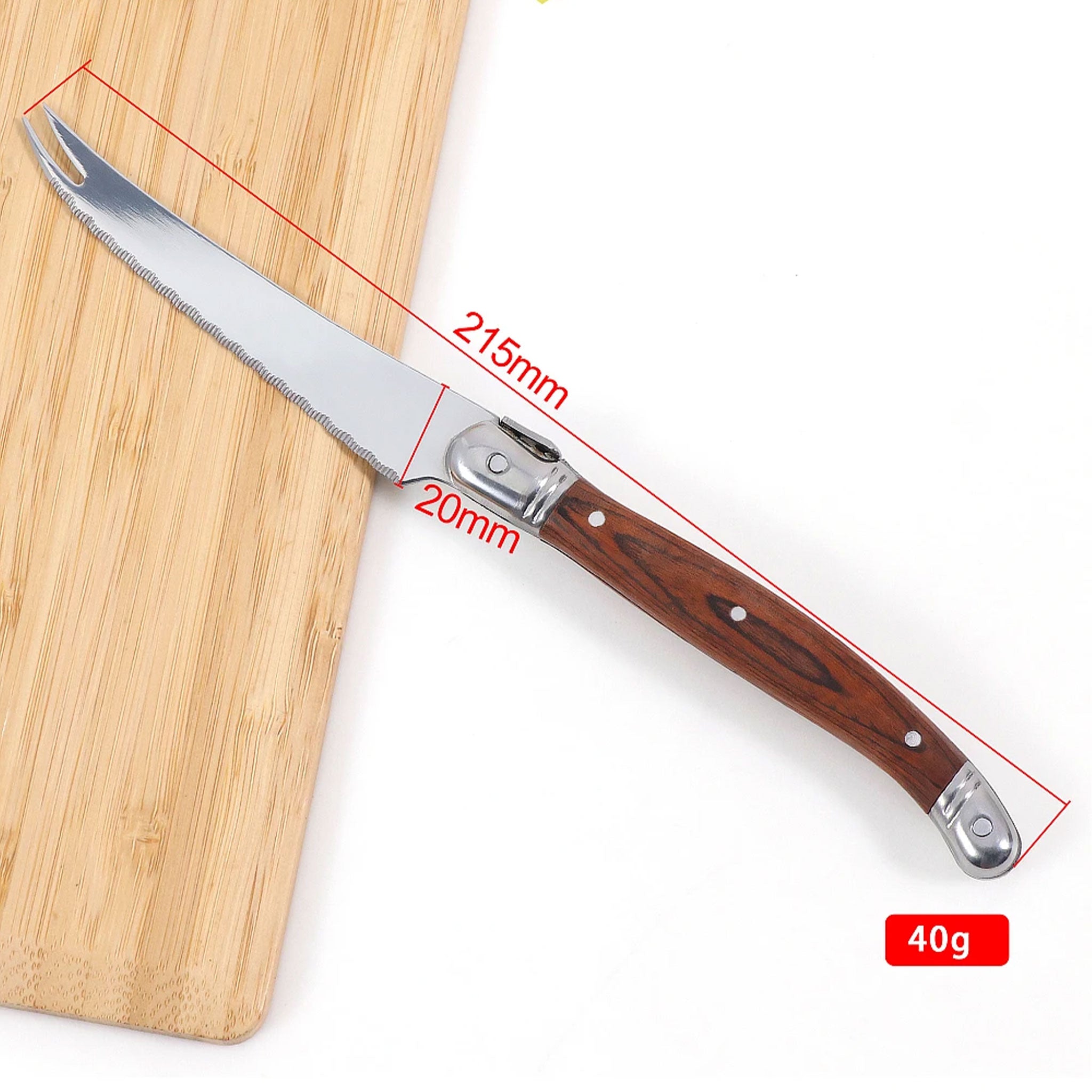 2/4/6/8-Piece Stainless Steel Cheese & Steak Knife Set with Pakka Wood Handles
