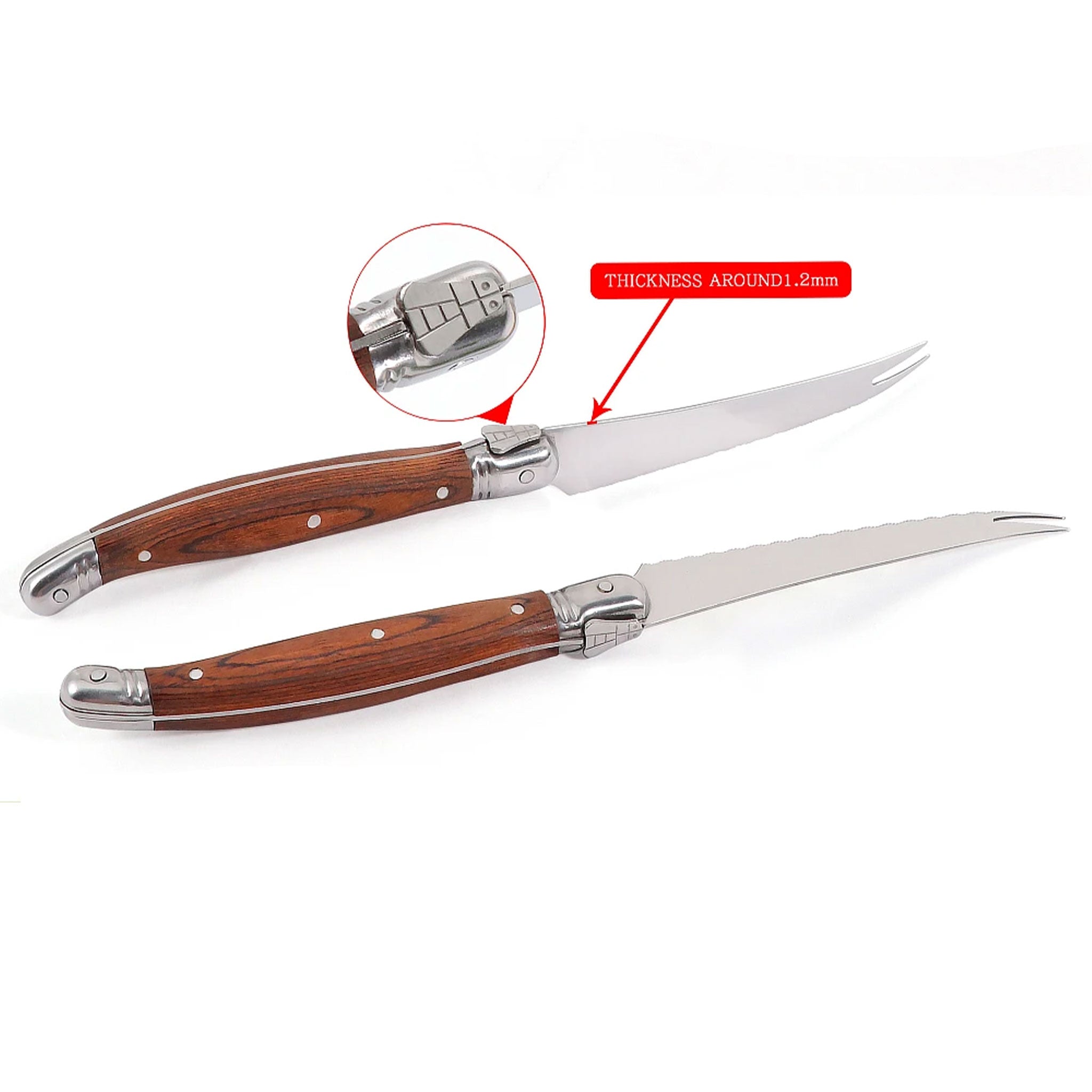 2/4/6/8-Piece Stainless Steel Cheese & Steak Knife Set with Pakka Wood Handles