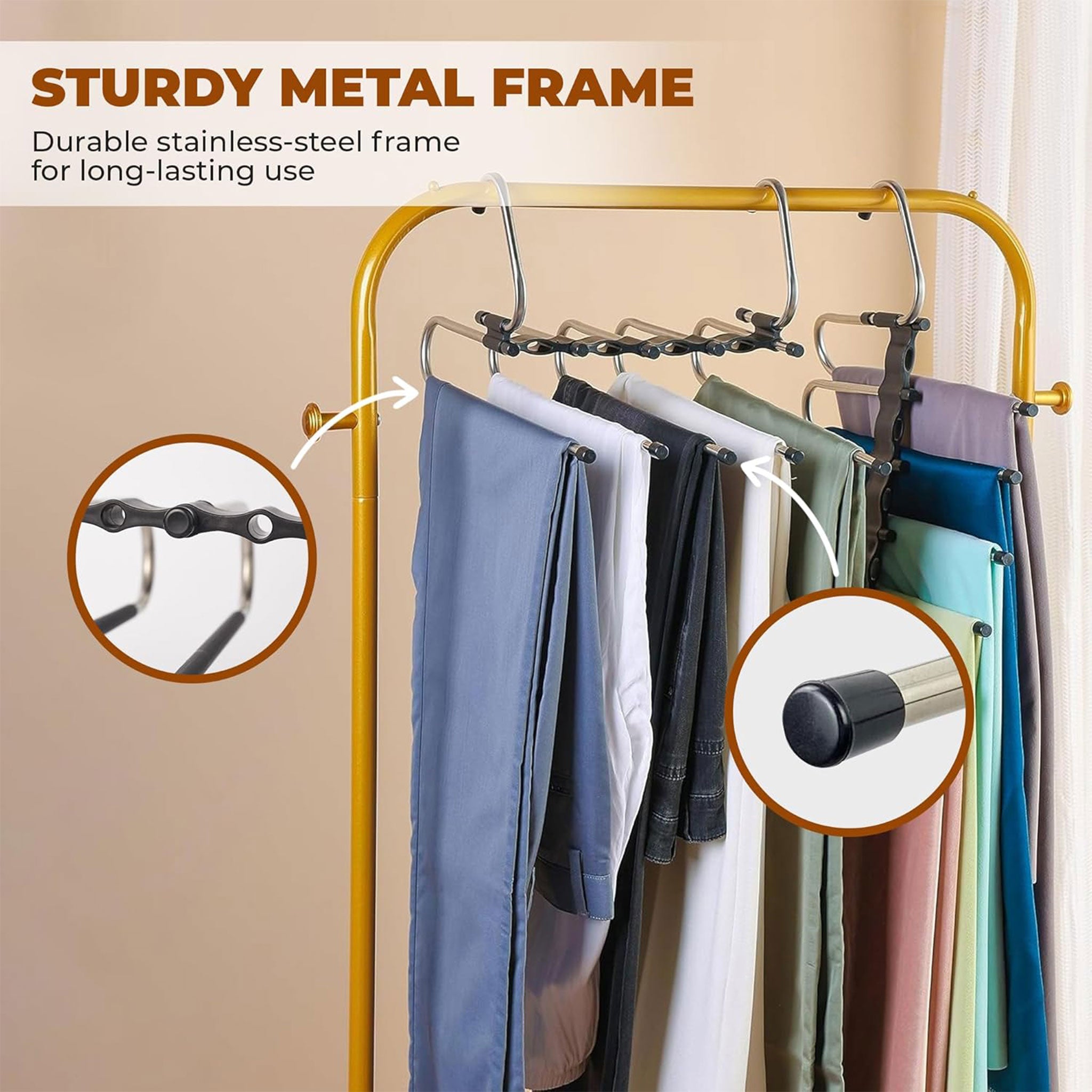 "2-Pack Space-Saving Pants Hangers – Multi-Layer, Heavy-Duty Closet Organizer"