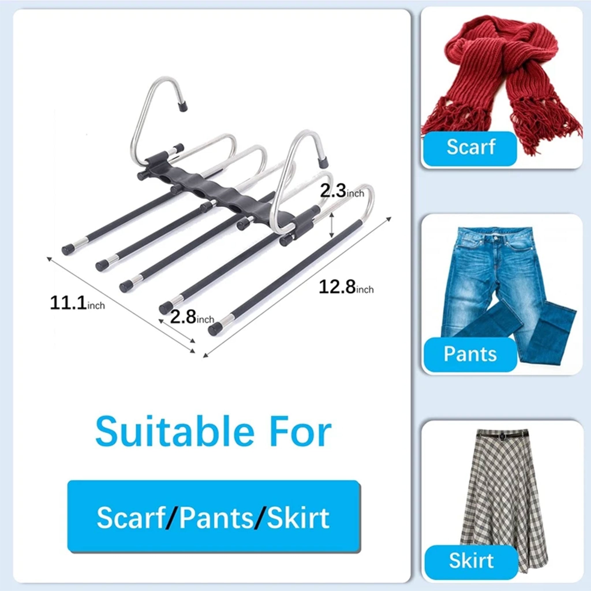 "2-Pack Space-Saving Pants Hangers – Multi-Layer, Heavy-Duty Closet Organizer"