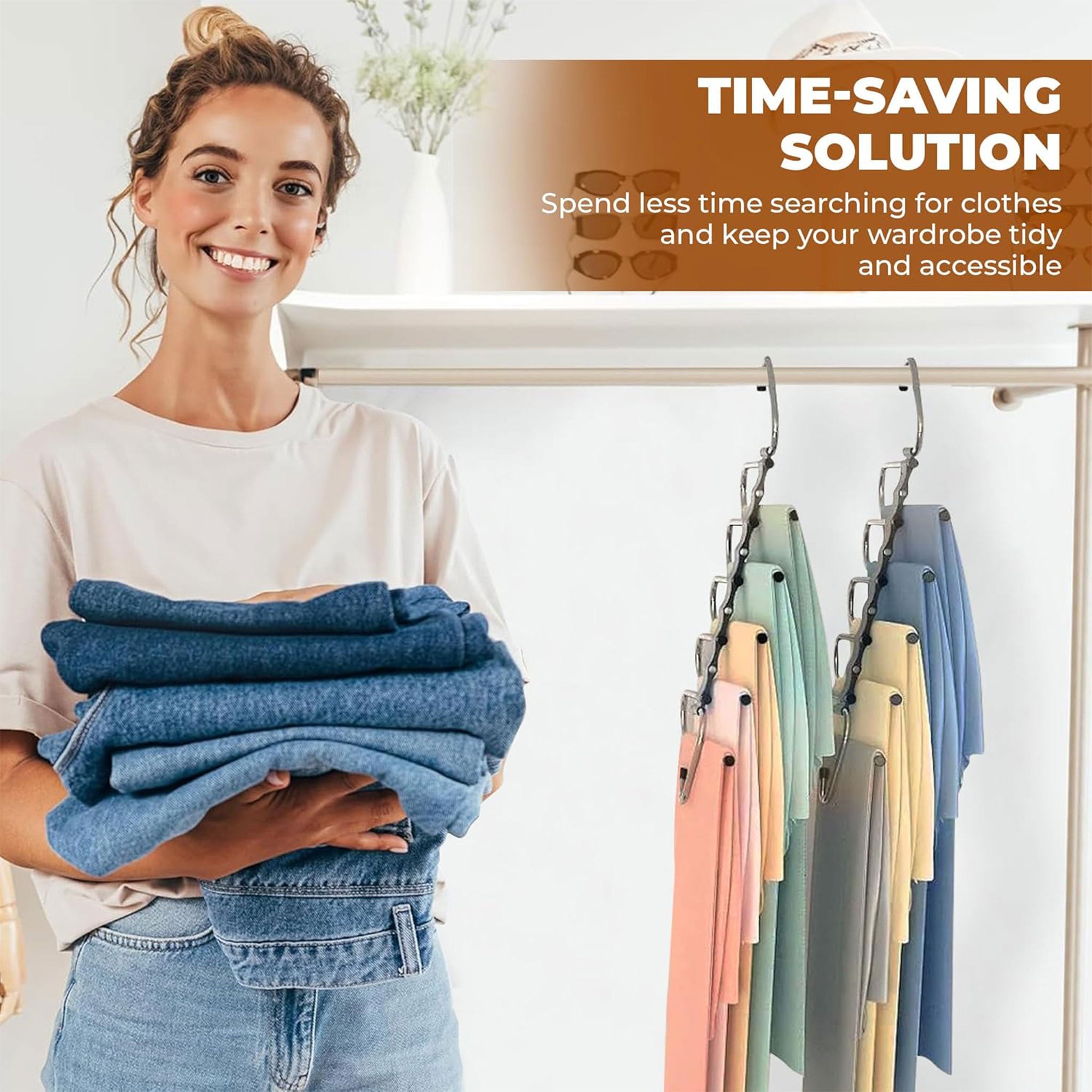 "2-Pack Space-Saving Pants Hangers – Multi-Layer, Heavy-Duty Closet Organizer"