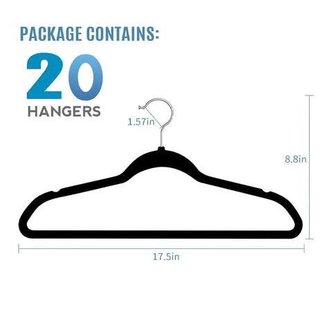 20 Pcs Suit Hangers Ultra Thin Space Saving Coat Hanger and Heavy Duty Clothes Hanger with 360 ° Rotating Hooks for Easy Hanging wiktra