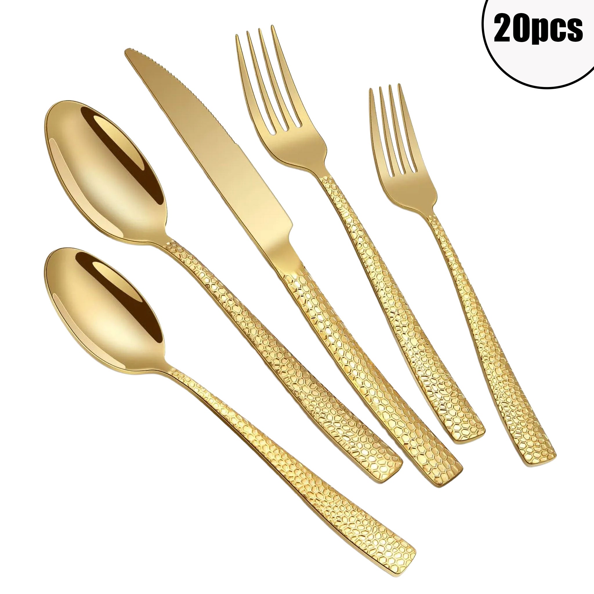 20-Piece Stainless Steel Silverware Set for 4 – Forks, Knives & Spoons