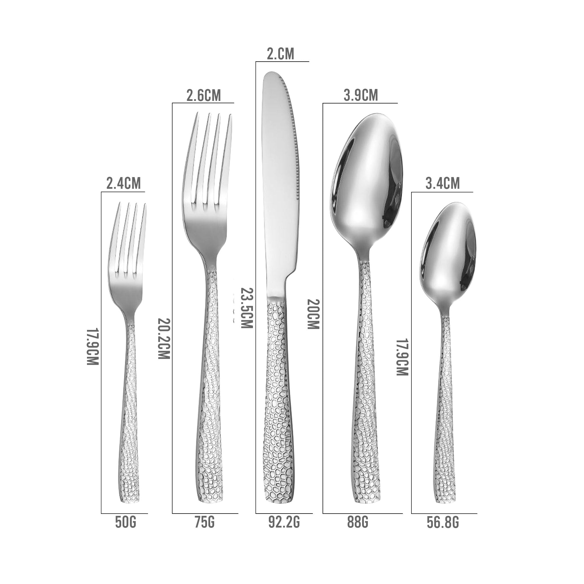 20-Piece Stainless Steel Silverware Set for 4 – Forks, Knives & Spoons