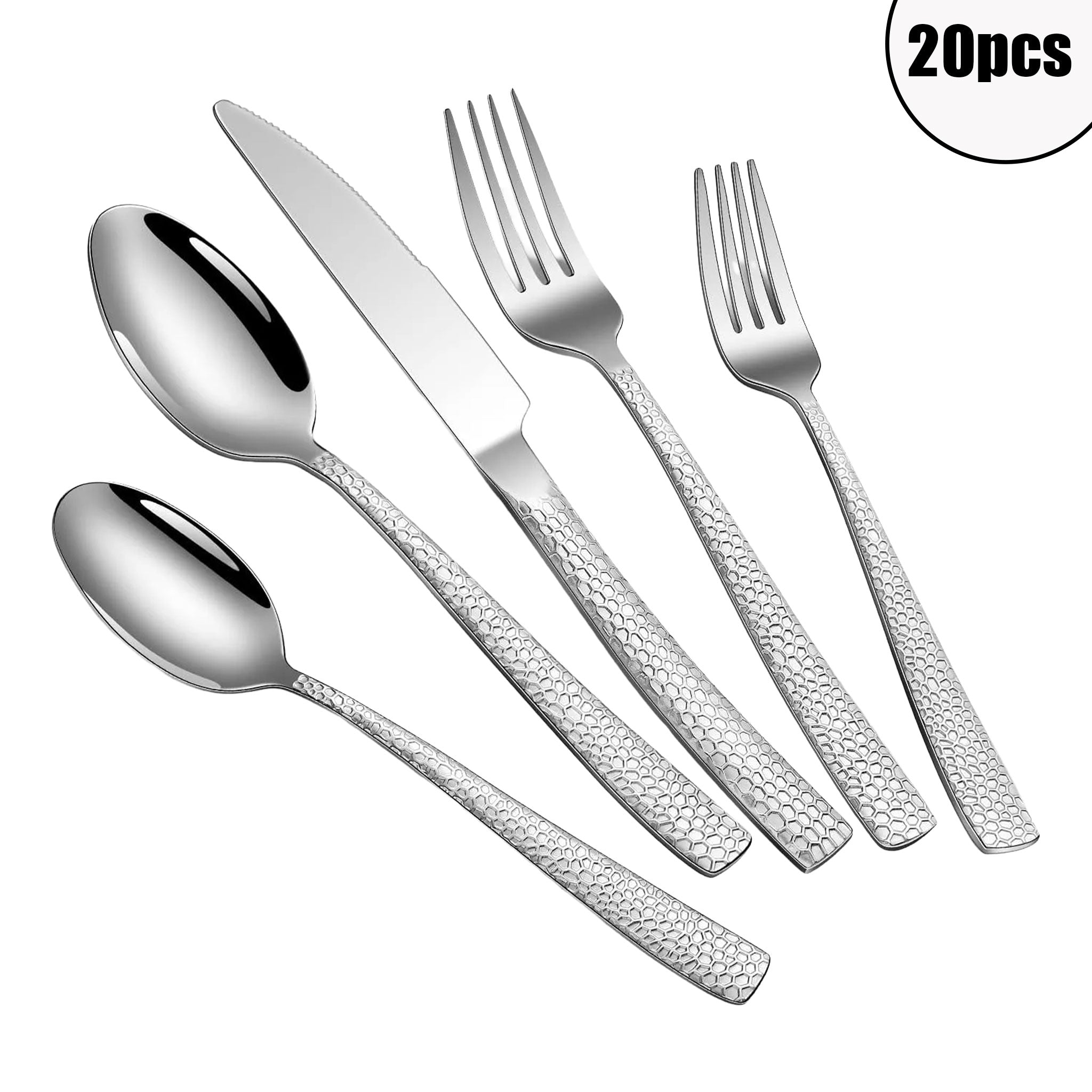 20-Piece Stainless Steel Silverware Set for 4 – Forks, Knives & Spoons