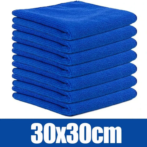 1/20PCS Microfiber Cleaning Towels Car Glass Wash Drying Cloths Reusable Soft Blue Scouring Pads Home Kitchen Oil Removal Rags